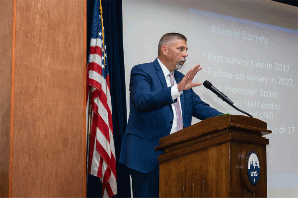 President John Nicklow announced winners of the 2022 University Awards on Oct. 6.