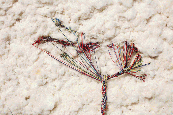 Trécha Gay Jheneall’s “Not of Continent: Embroidered Map of the Caribbean” using aged cotton is part of an exhibit that opens Saturday, April 9, at UNO’s St. Claude Gallery.