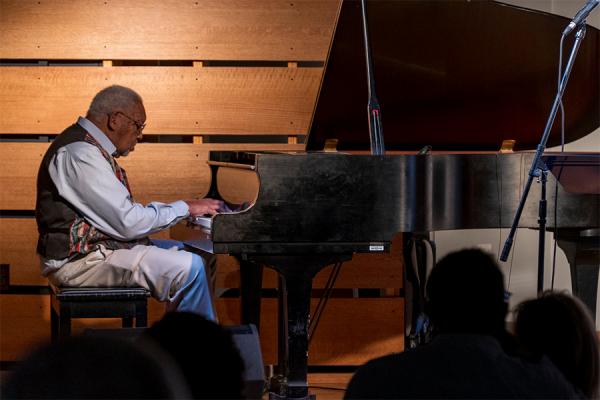 Ellis Marsalis plays at Jazz at the Sandbar at The Cove on UNO’s campus on Oct. 2, 2019. Marsalis established the music series in 1990.