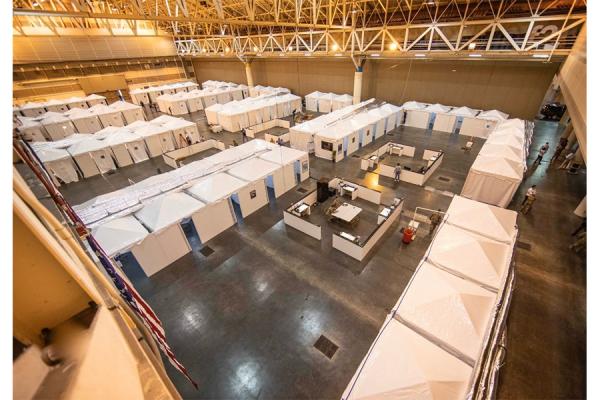 The New Orleans Ernest N. Morial Convention Center has been converted into a coronavirus medical facility.