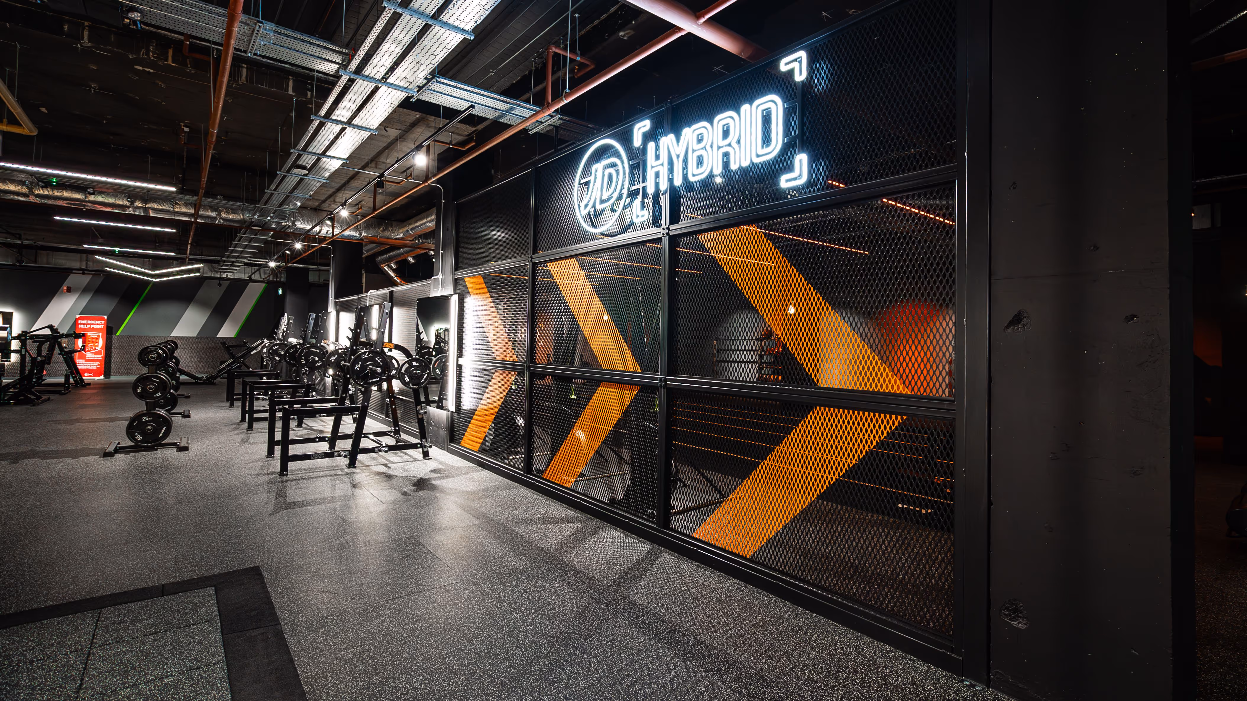 JD Gyms hybrid neon signage