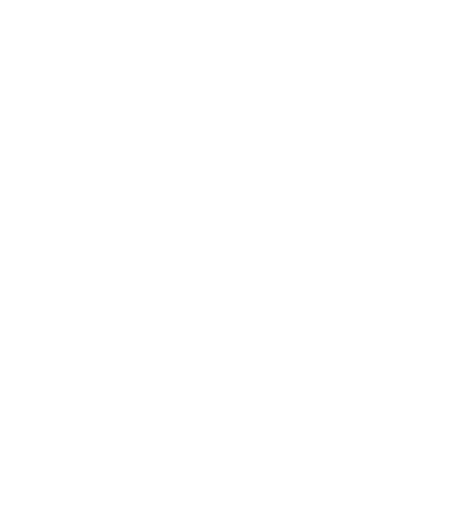 White starburst shape with six tapering points on a black background.