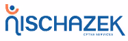 Cftss Schazek logo with stylized blue text and orange and blue abstract figure.