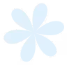 Simple white abstract flower with eight rounded petals on a transparent background.