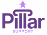 Logo with purple text 'Pillar Support' and a star above a curved arch over the 'i' in Pillar.