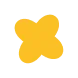 Simple yellow flower icon with four rounded petals and a small square center.