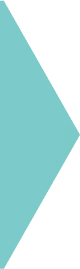 Teal hexagonal shape arrow pointing right on a white background.