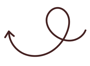 Brown arrow curving upward with a loop on a black background.