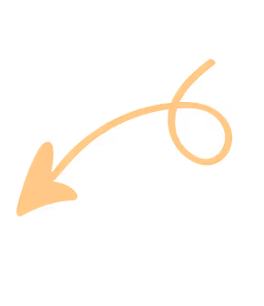 Curved orange arrow pointing downwards and to the left with a loop in the shaft.