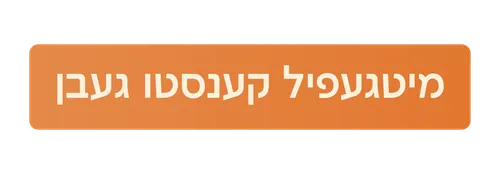Orange rectangular sign with white Yiddish text centered on it.