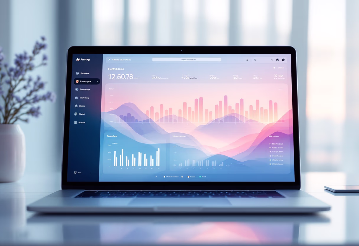 image of a data analytics dashboard for real estate tech, displayed on a laptop screen