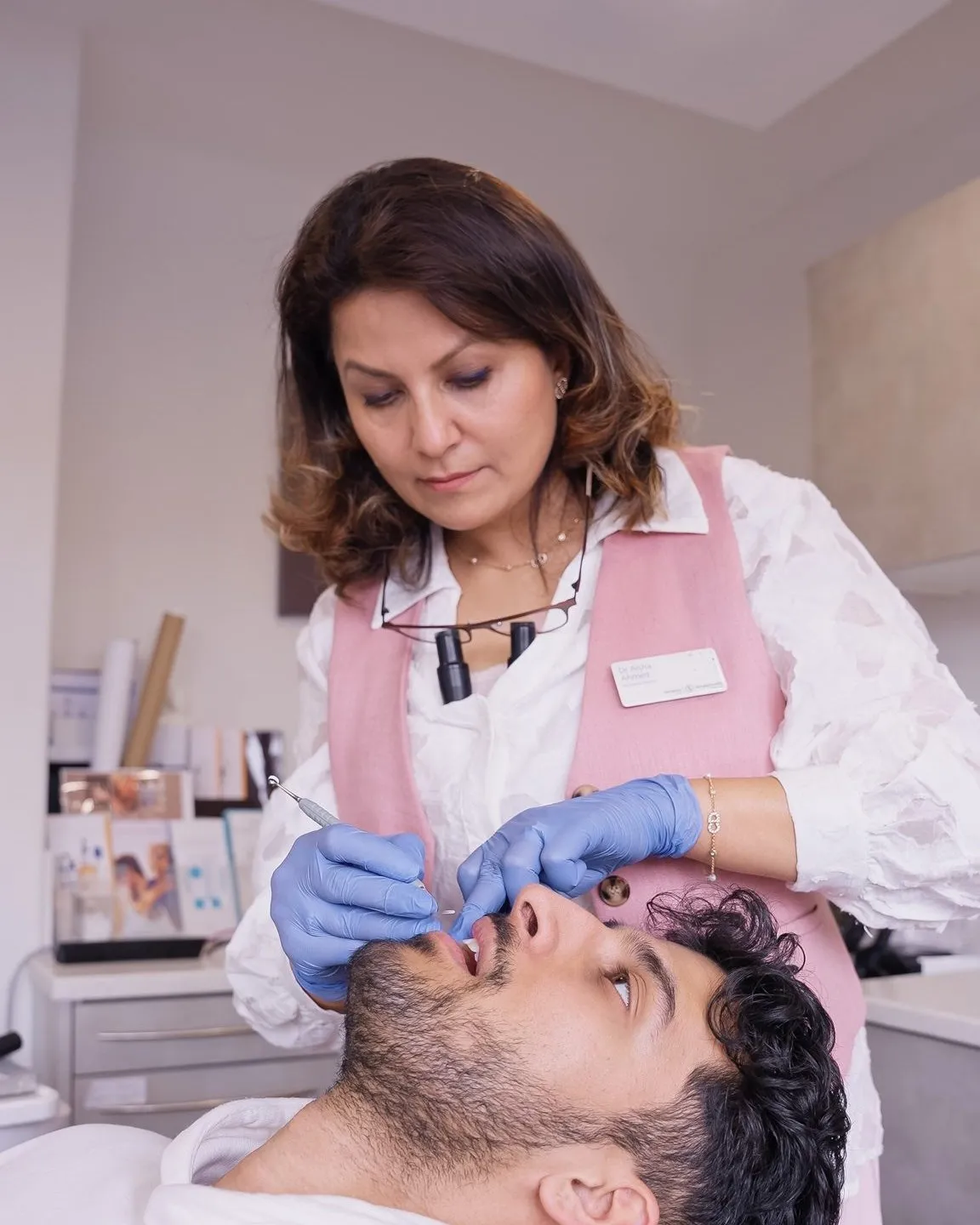 A smiling Sale Dental Spa patient in the surgery