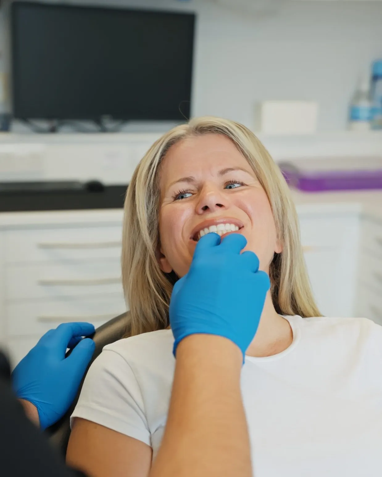A cosmetic assessment underway at Sale Dental Spa