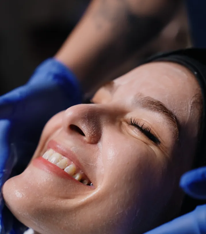 A patient during a skin treatment at Sale Beauty Spa