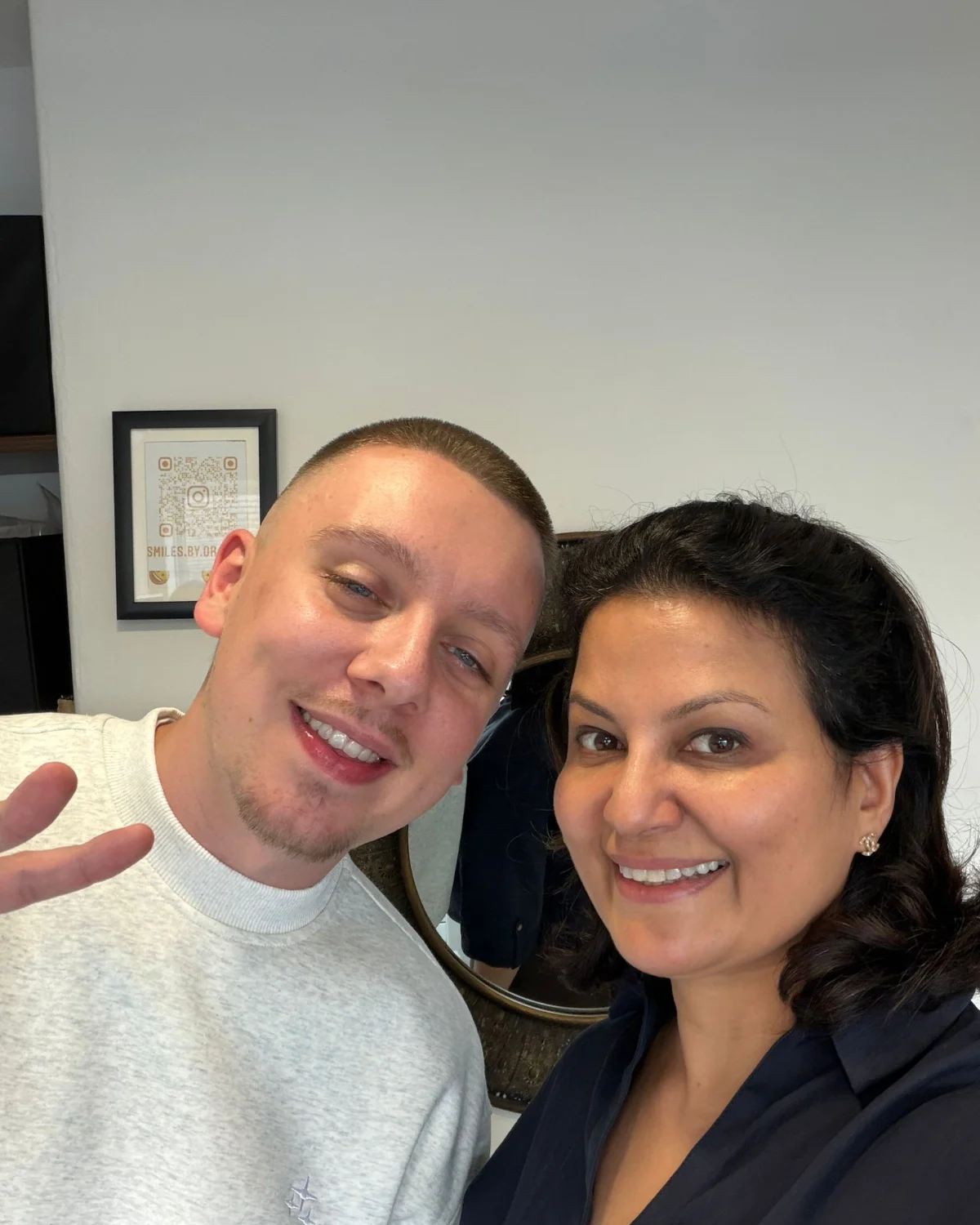 Dr Aisha Ahmed with Aitch at Sale Dental Spa