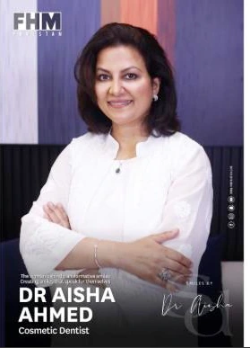 Dr Aisha Ahmed on the cover of FHM Pakistan, August 2026