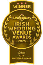 Winner badge, Irish Wedding Venue Awards 2025, Best City Wedding Venue