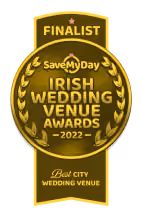 Finalist badge, Irish Wedding Venue Awards 2022, Best City Wedding Venue