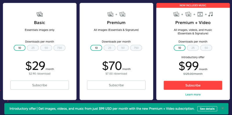 istockphoto subscription