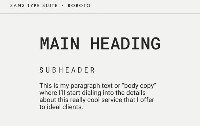 Hierarchy of typography