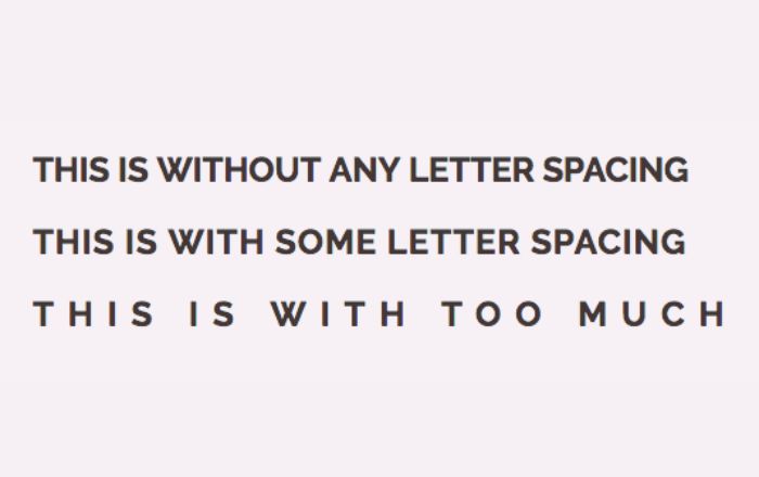 Letter spacing