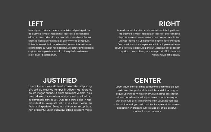 Alignment typography