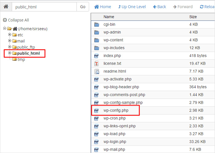 wp-config.php file