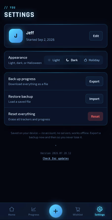 solstice app settings