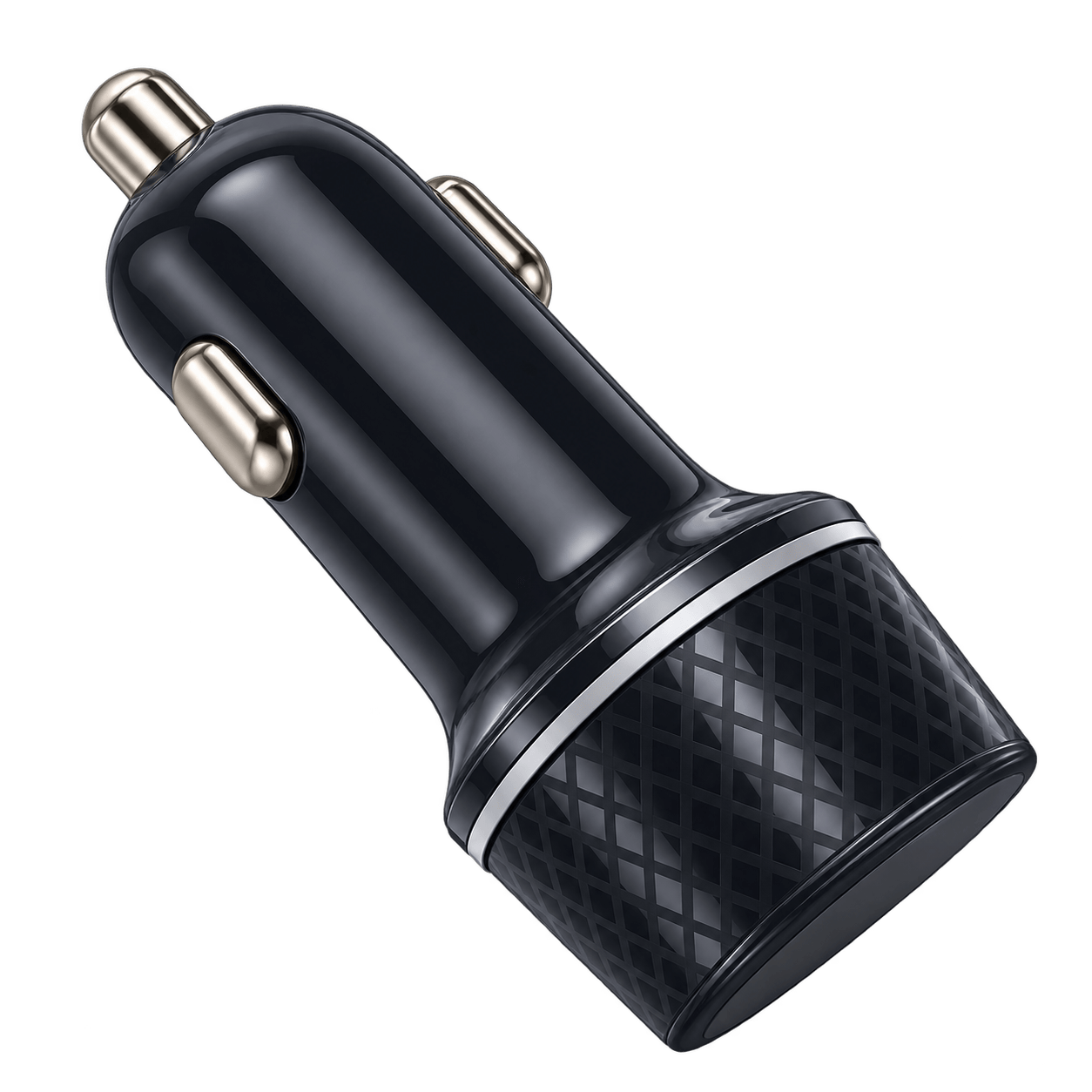 PRYEVO PR-CC60W-CA02 dual-port car charger, alternative angled view