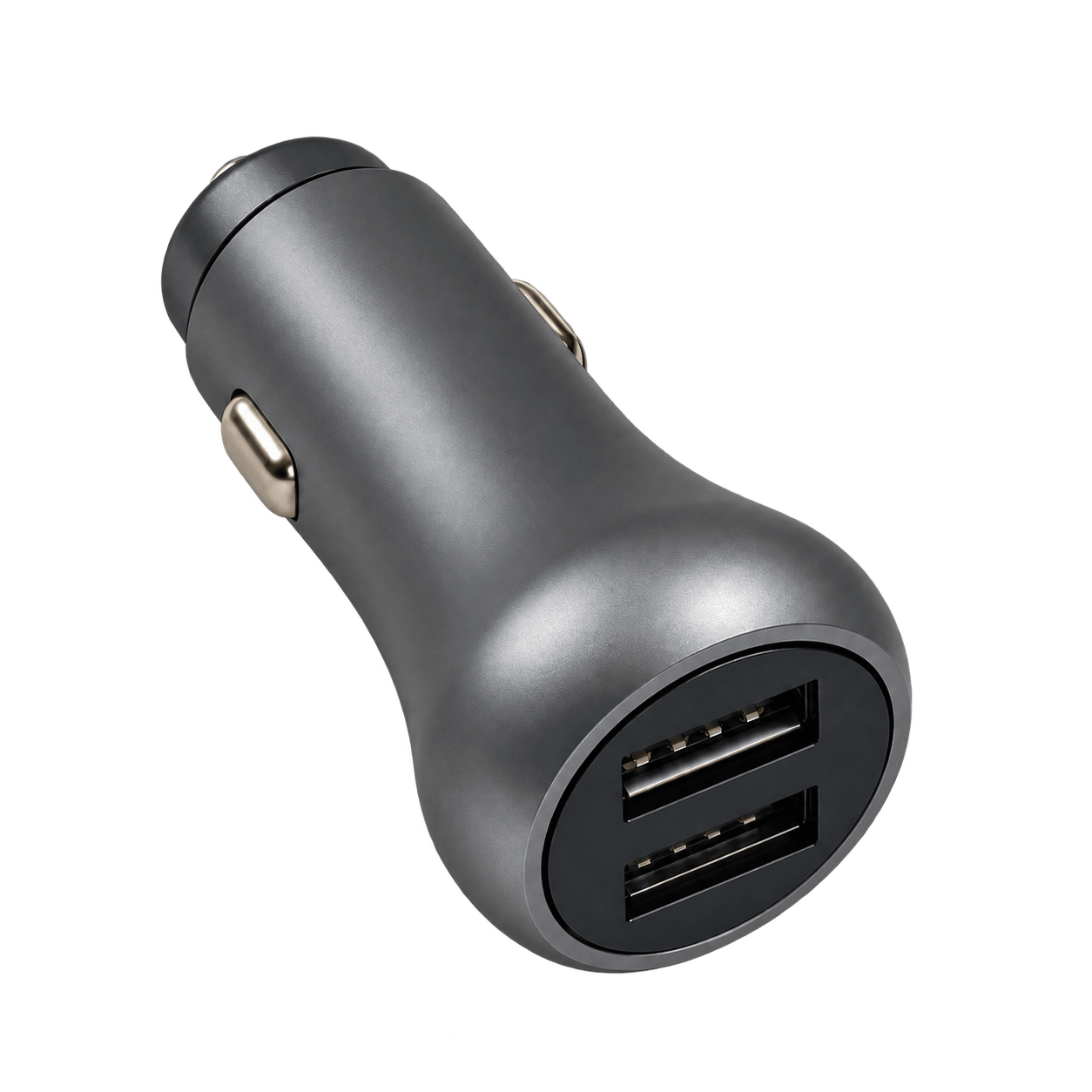 PRYEVO PR-CC12W-AA02 12W dual USB-A car charger angled view