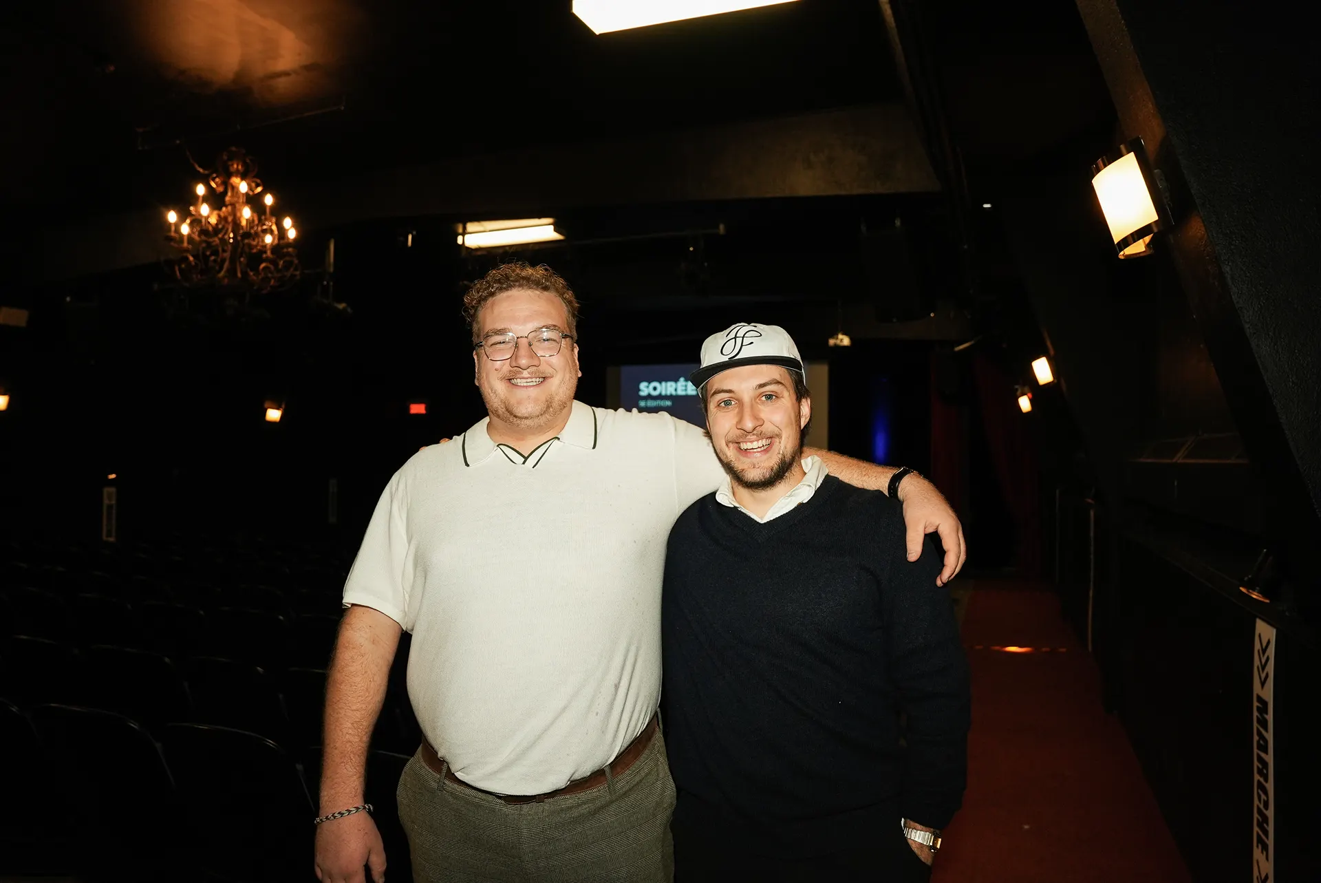 Alex Poirier et Yann Reynolds dans la salle de Peartree Évent