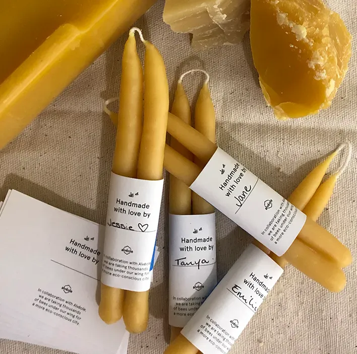 Alvéole workshop participant learning about the wonders of beeswax