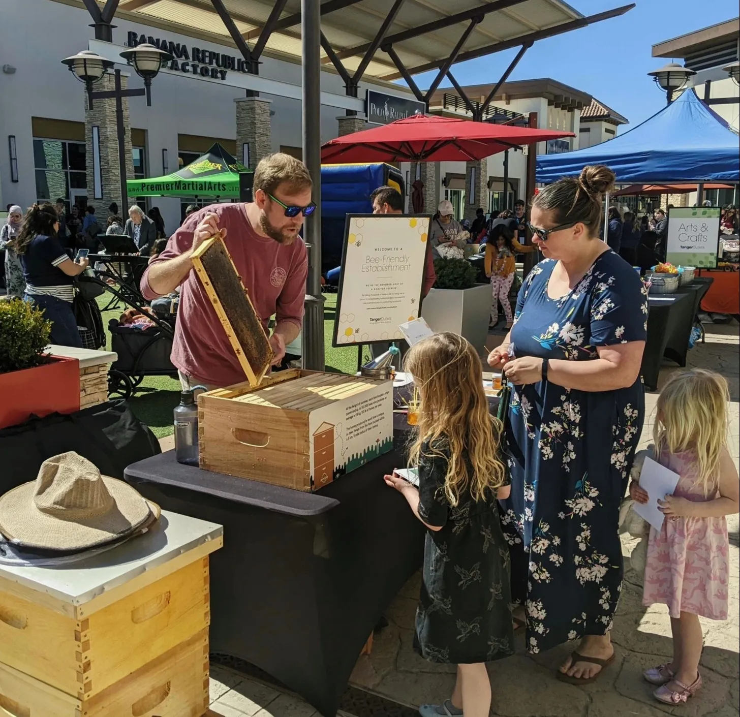 Family beekeeping event at Tanger Outlets with Alvéole