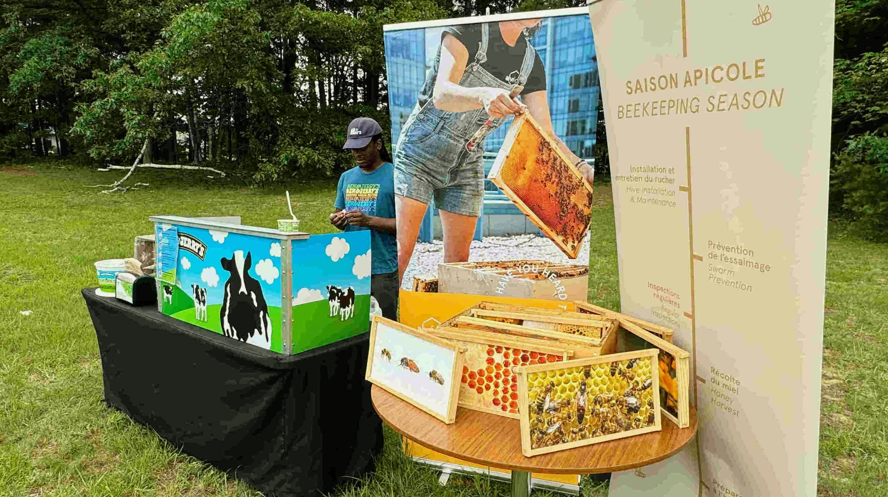 Beekeeping event for employees at a Realterm property