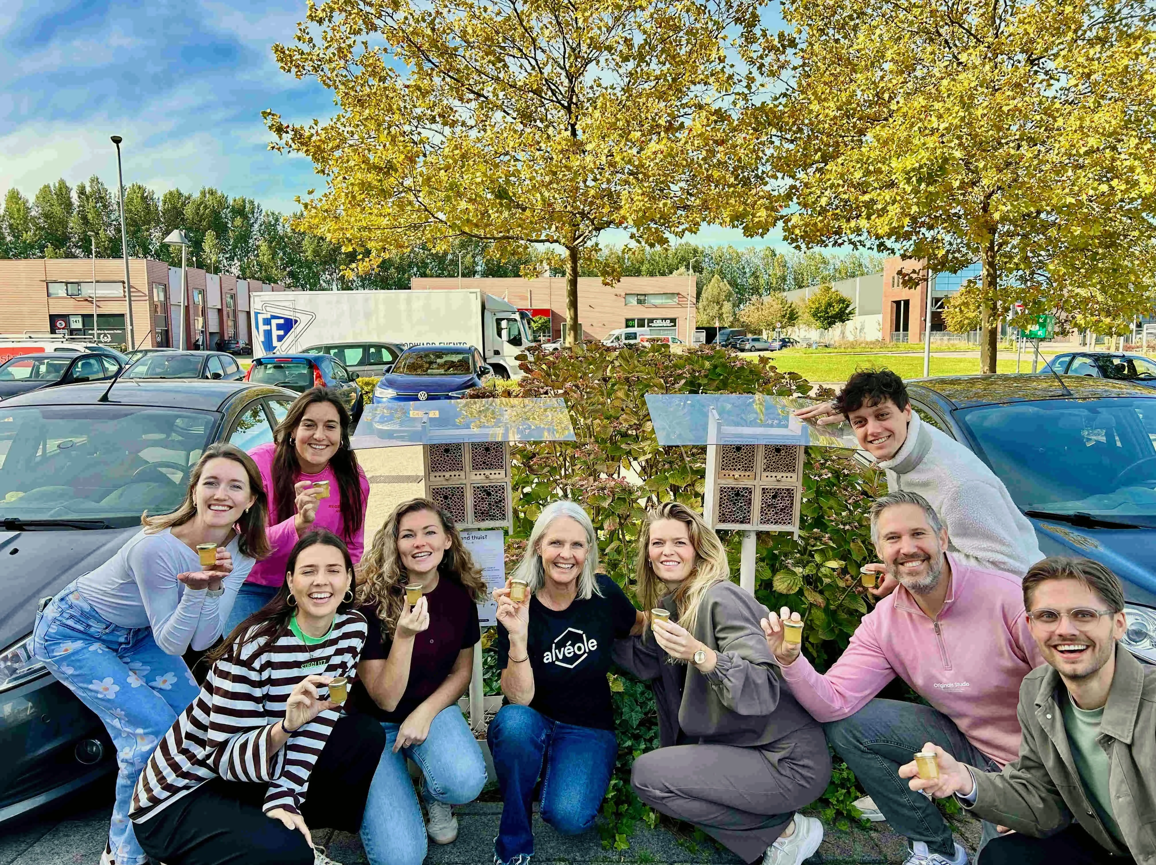Realterm team with Alvéole bee hotels