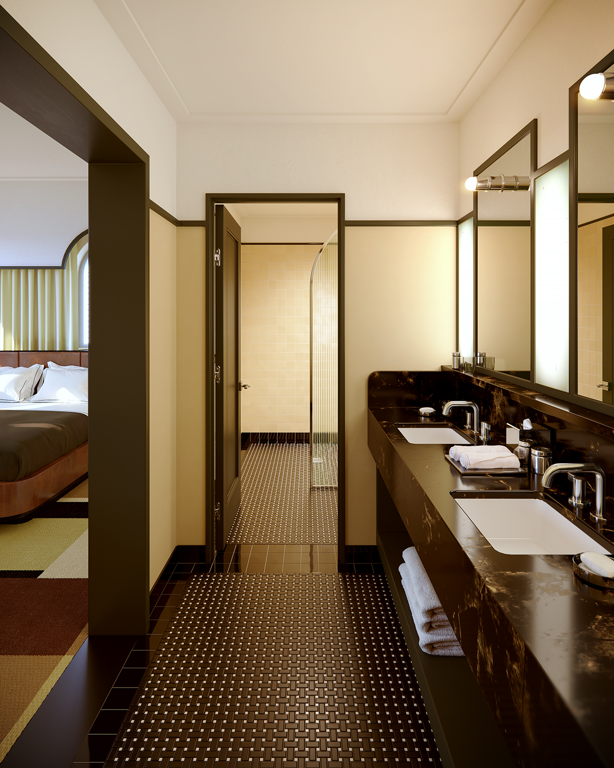 yellow room bathroom mock up