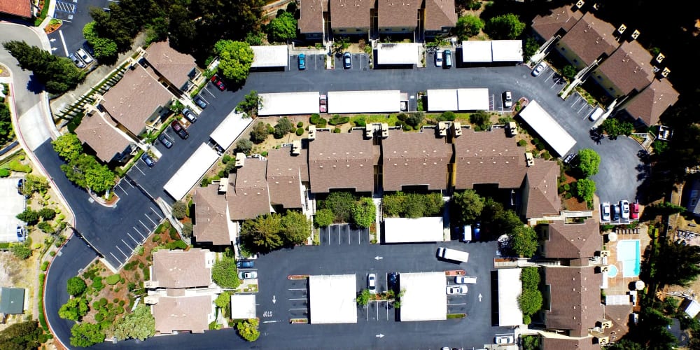 Overhead drone shot of exteiror