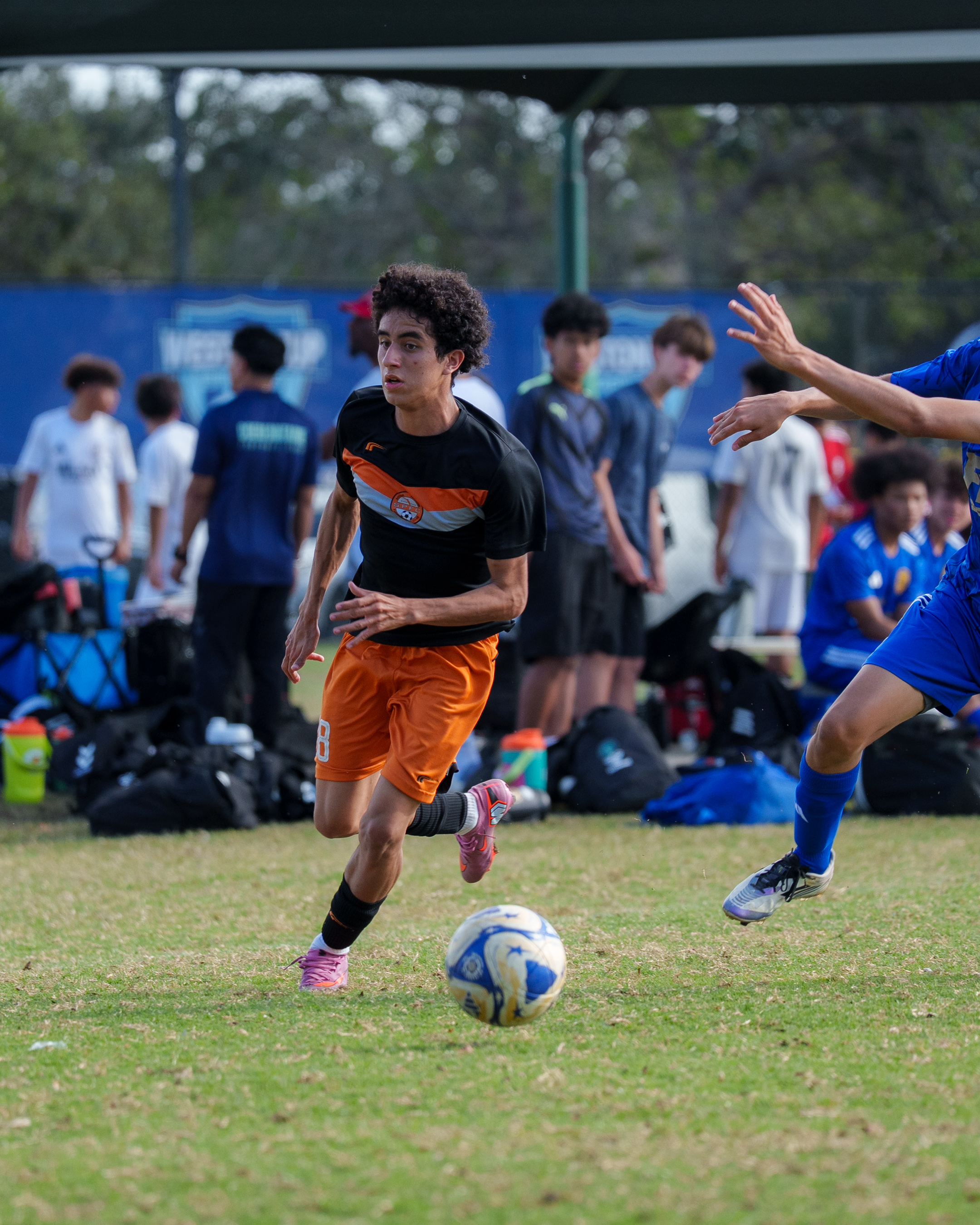 Youth team training for competitive soccer.