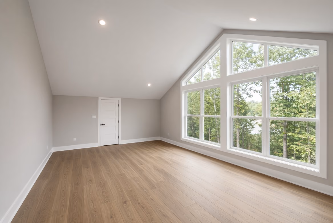 second story addition with walls of windows