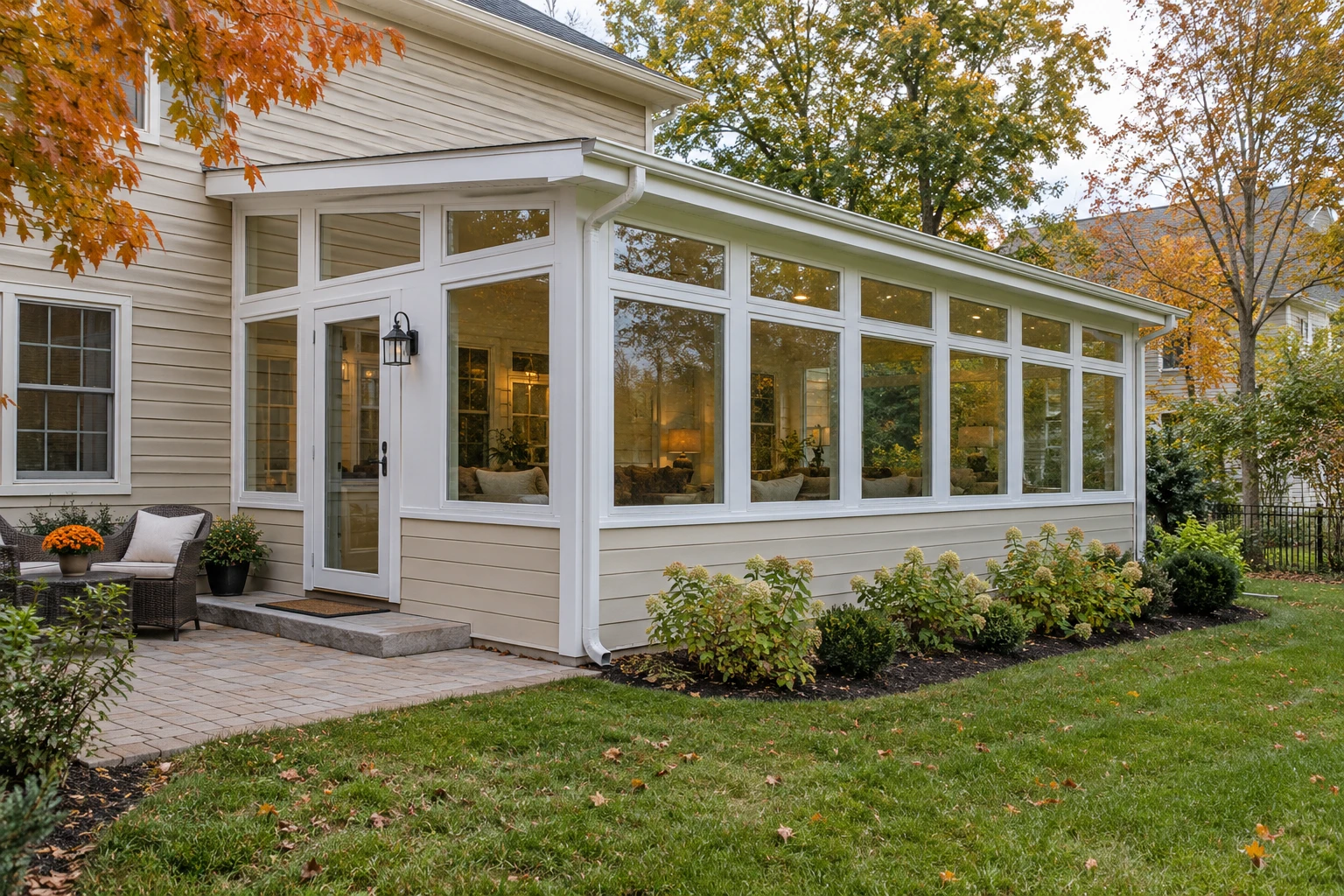 outdoor image of a 4 season sunroom