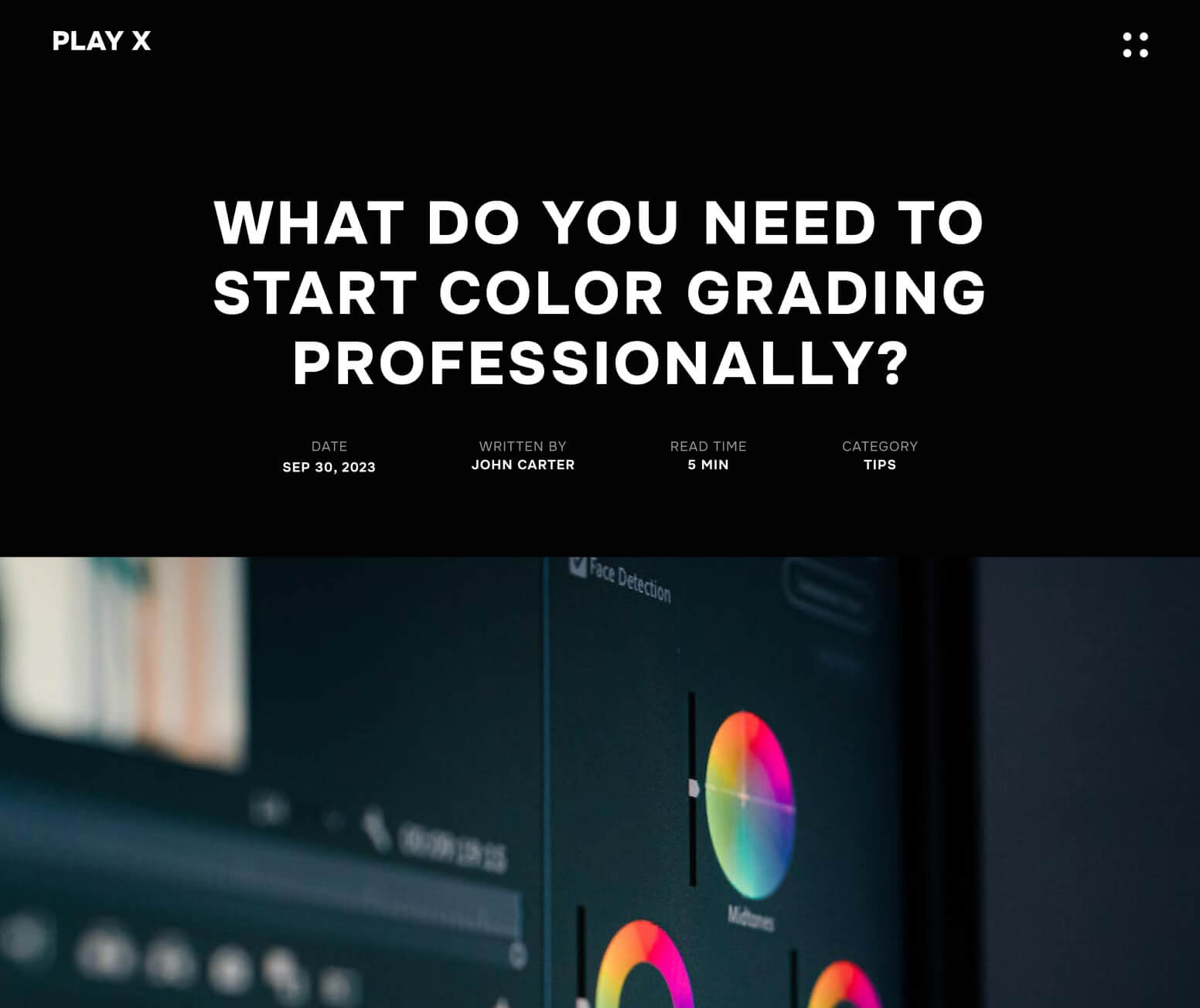 Play X - Blog Post Page - Video Production Agency Webflow Template