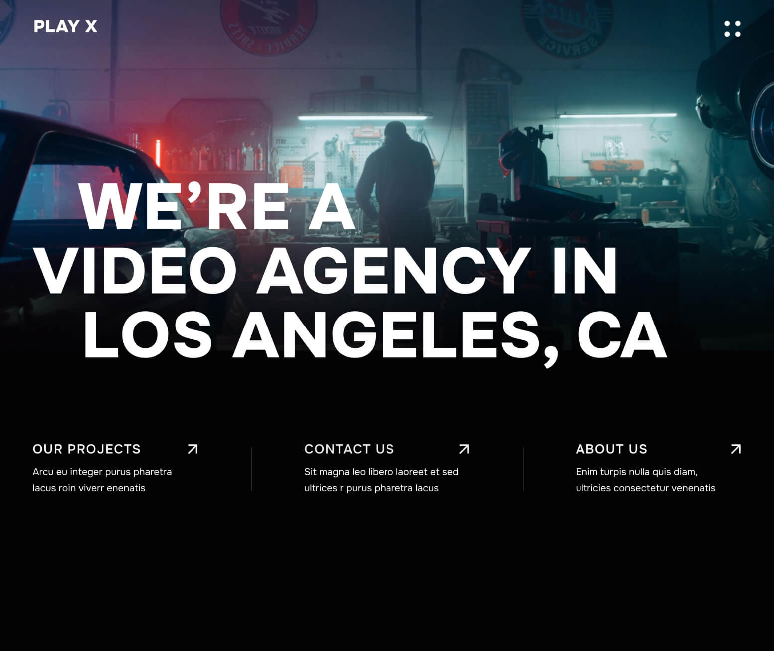 Play X - Home Page - Video Production Agency Webflow Template
