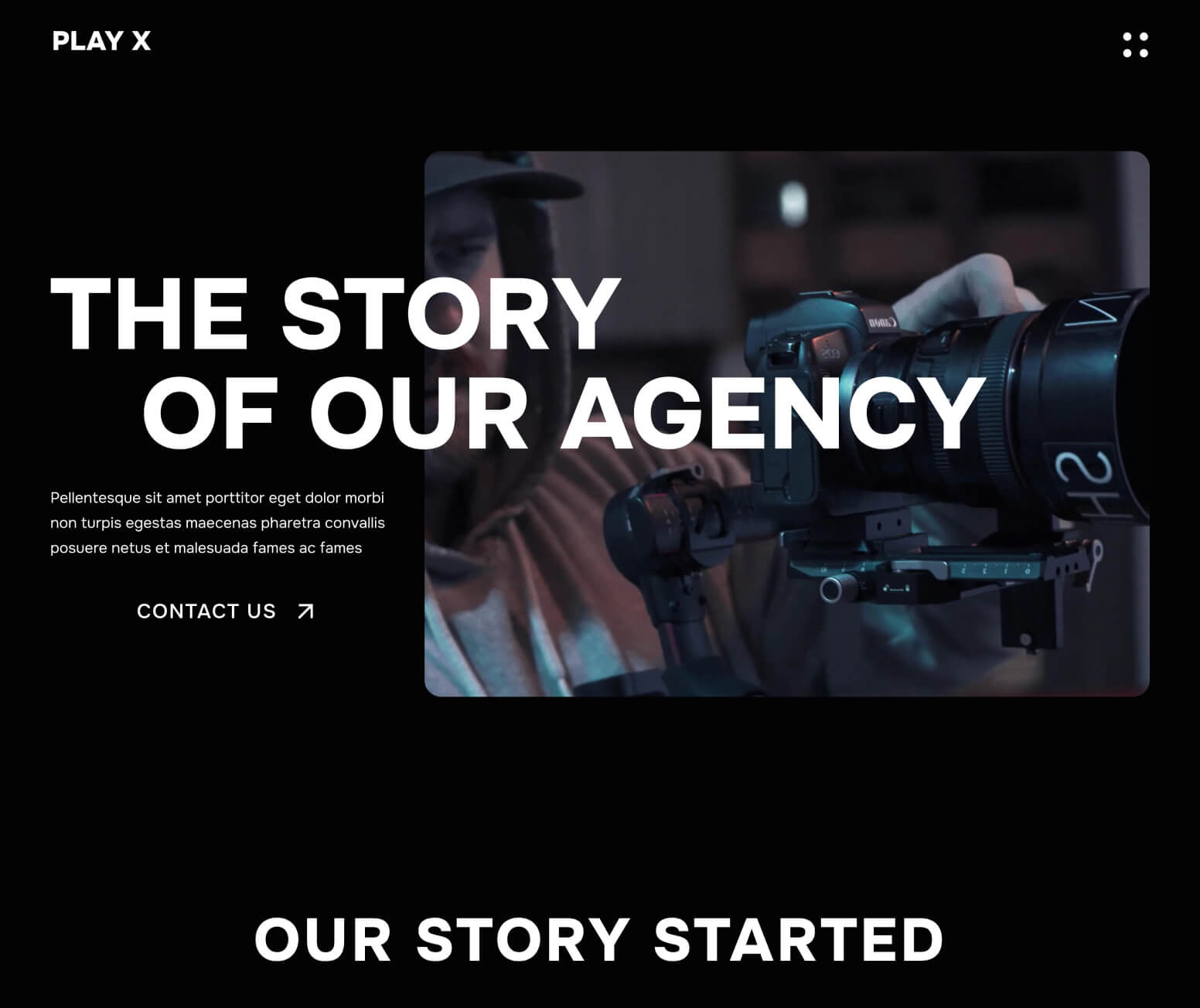 Play X - About Page - Video Production Agency Webflow Template