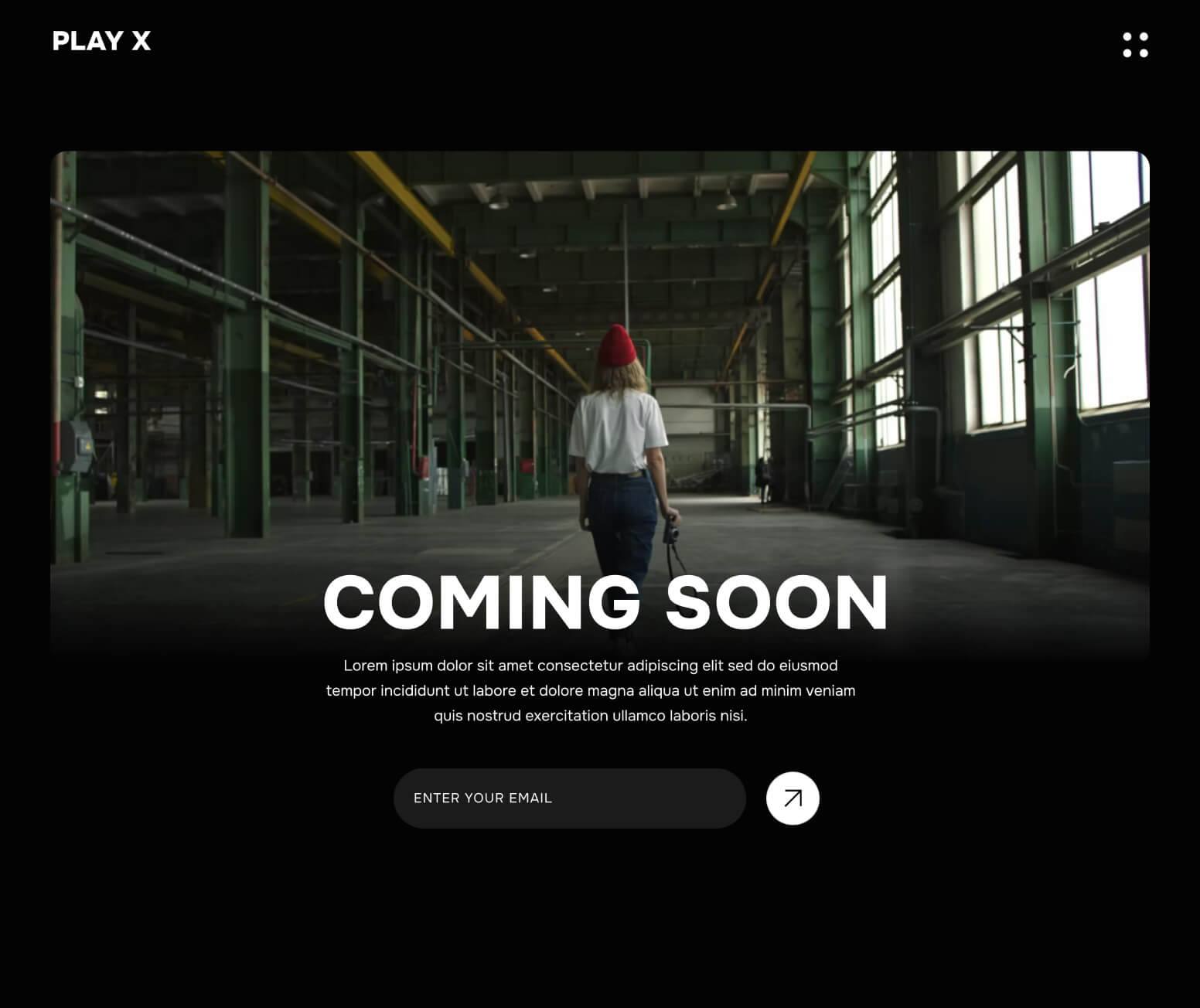 Play X - Coming Soon Page - Video Production Agency Webflow Template