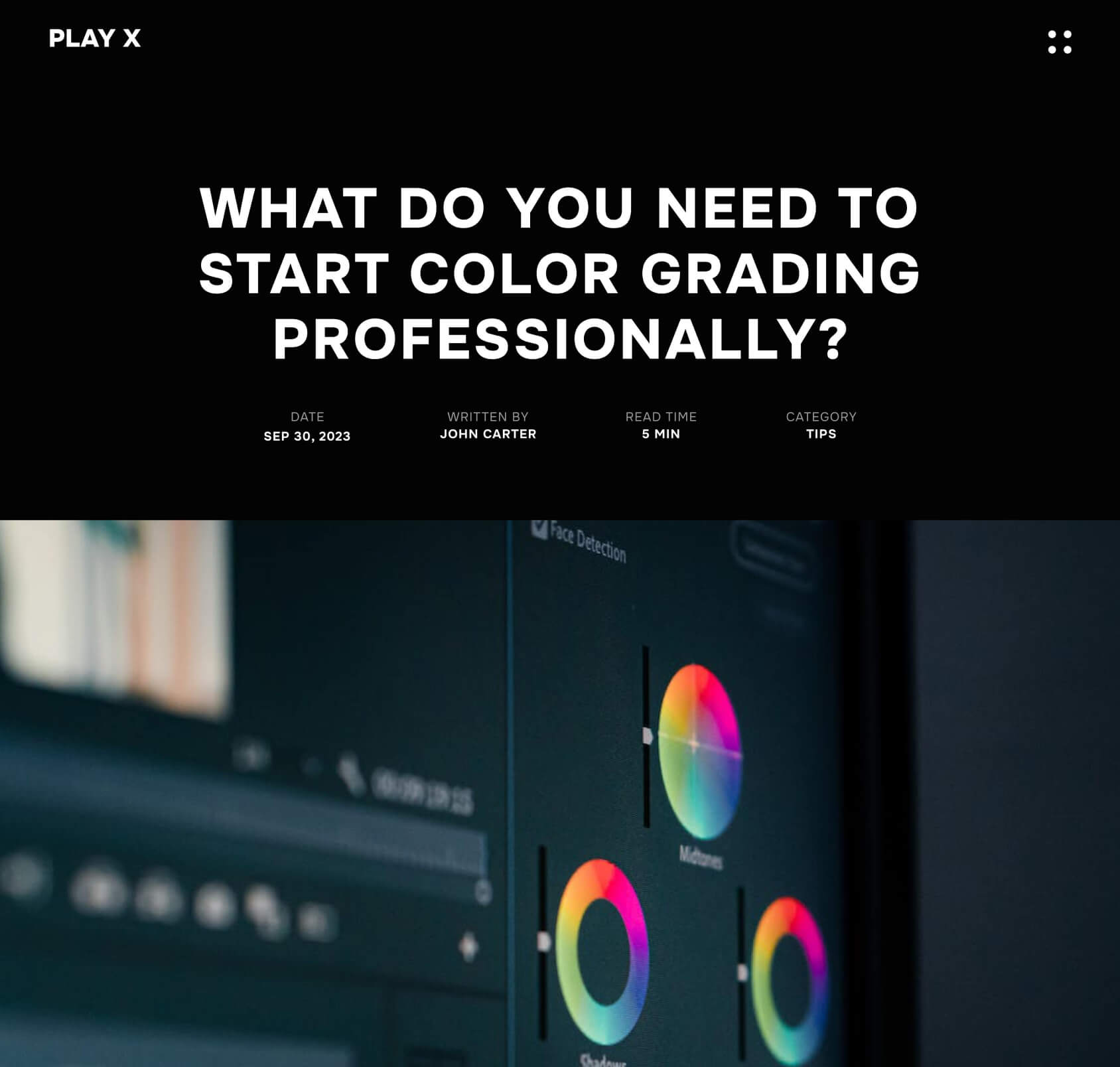 Play X - Blog Post Page - Video Production Agency Webflow Template