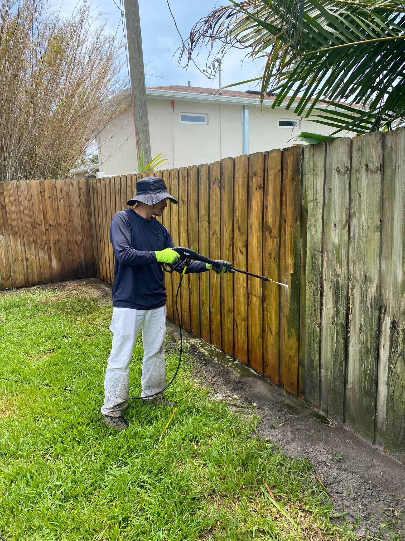Fence before prep by TBF Painting