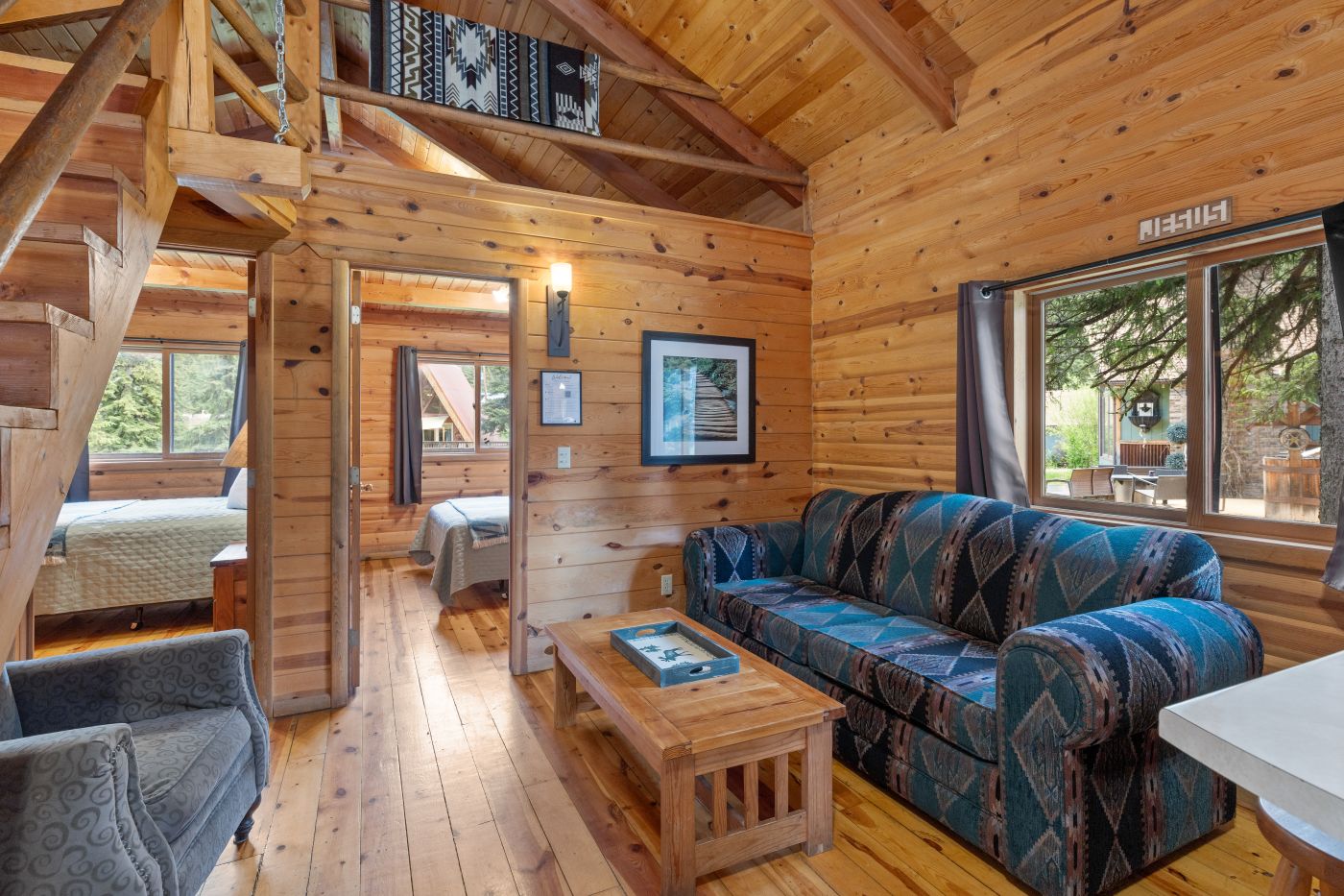 Log Hut Cabin Living Room