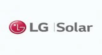 LG Solar brand logo with red LG emblem and gray text.