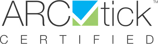 Arctic Certified logo with a blue and green checkmark symbol between letters.