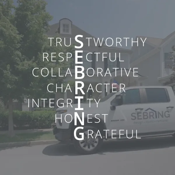 Words describing Sebring: Trustworthy, Respectful, Collaborative, Character, Integrity, Honest, Grateful.